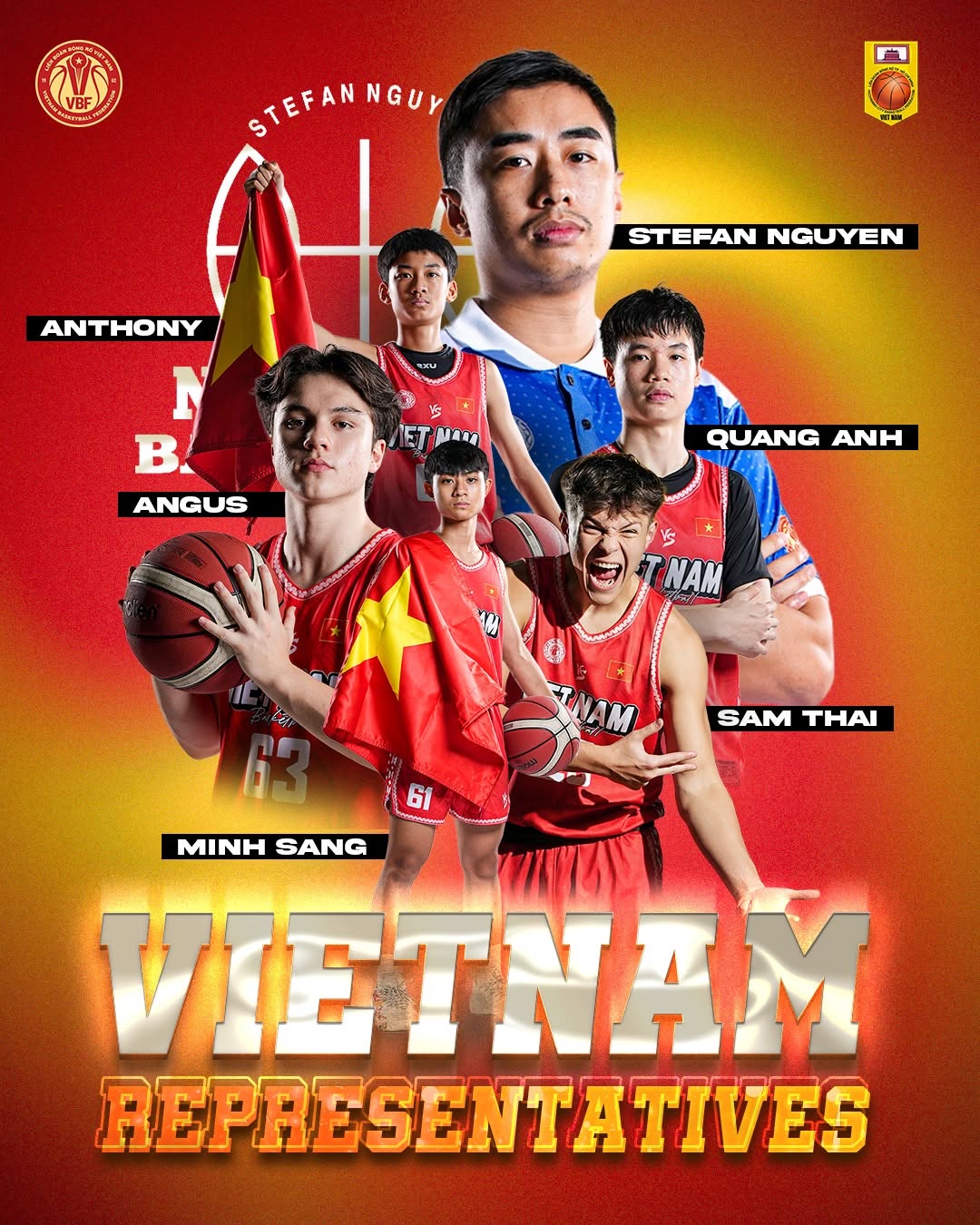 Next Level players representing Vietnam vs China