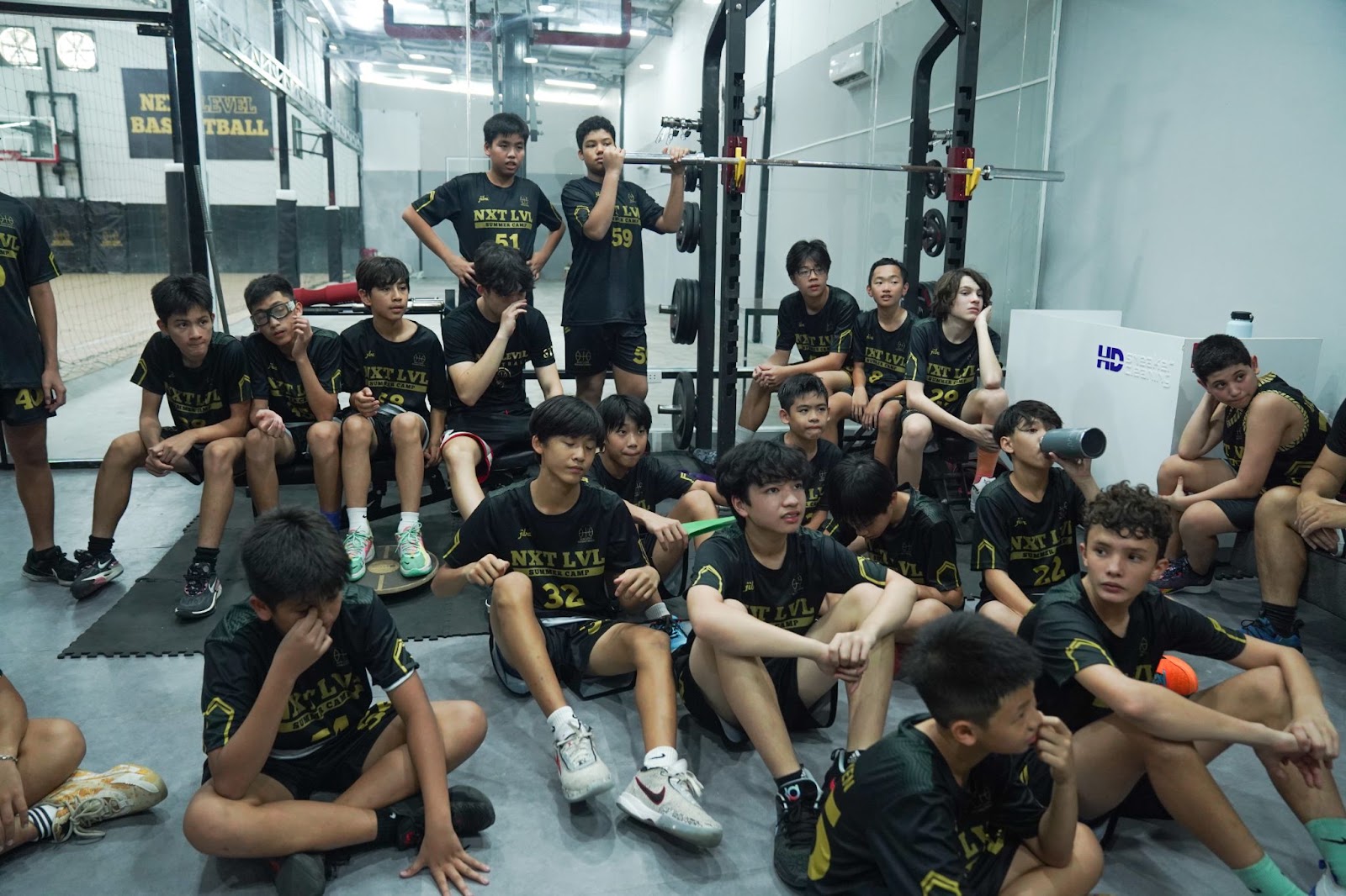 Youth training session on court